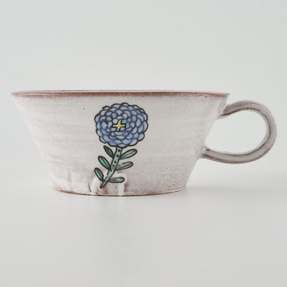 作家 長浜由起子 ブルーデイジー スープカップ 作家 長浜由起子 陶磁器作家もの