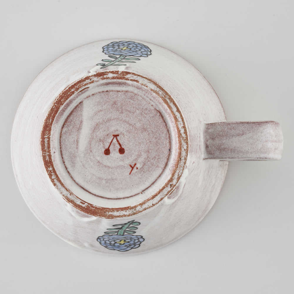 作家 長浜由起子 ブルーデイジー スープカップ 作家 長浜由起子 陶磁器作家もの