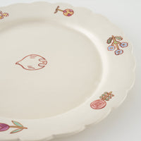 作家 長浜由起子 小花上絵 8寸皿 作家 長浜由起子 陶磁器作家もの