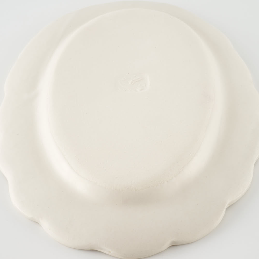 作家 長浜由起子 小花上絵 オーバル皿 小 作家 長浜由起子 陶磁器作家もの