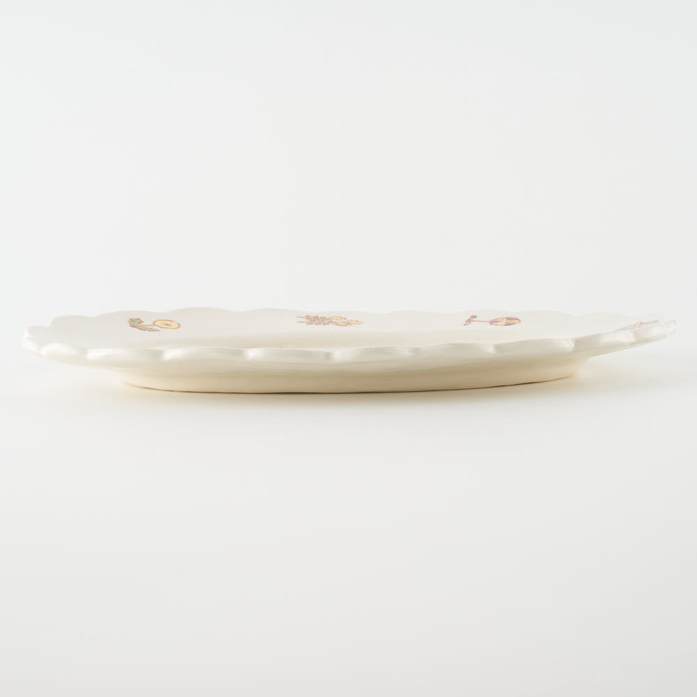 作家 長浜由起子 小花上絵 オーバル皿 大 ¥4,840 大人の焼き物