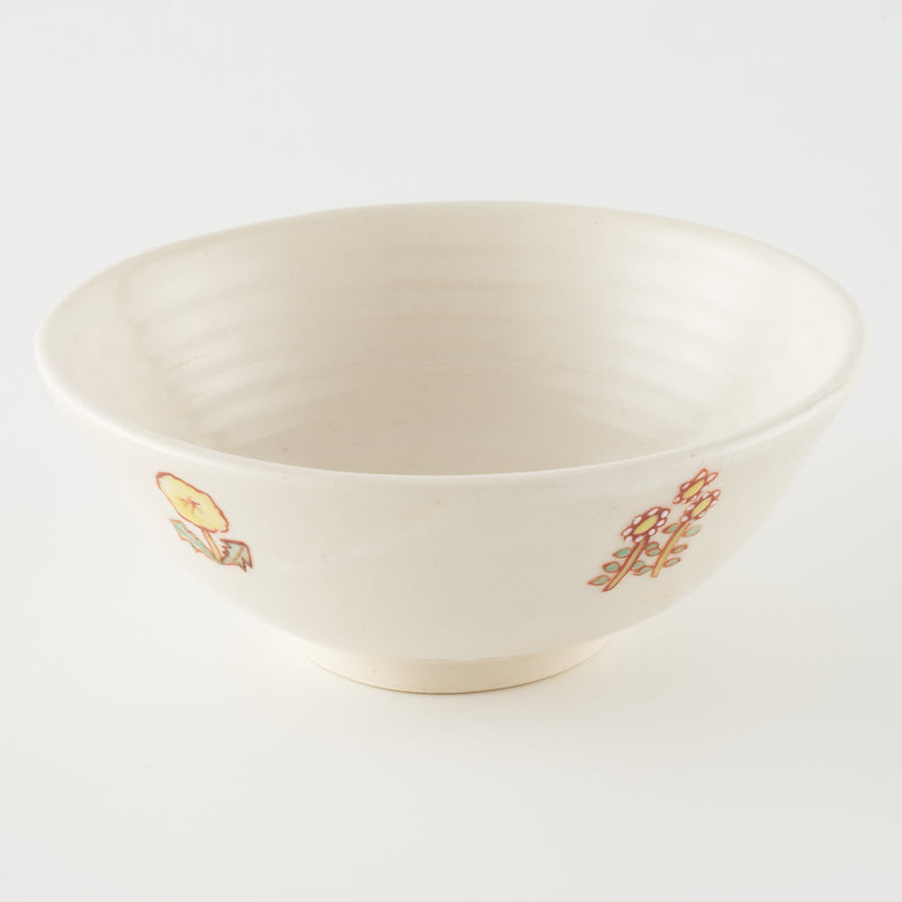 作家 長浜由起子 小花上絵 めし碗 作家 長浜由起子 陶磁器作家もの
