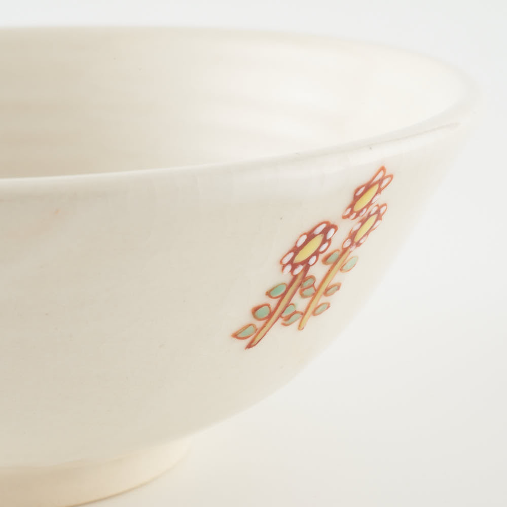 作家 長浜由起子 小花上絵 めし碗 作家 長浜由起子 陶磁器作家もの