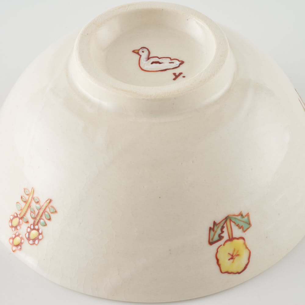 作家 長浜由起子 小花上絵 めし碗 作家 長浜由起子 陶磁器作家もの