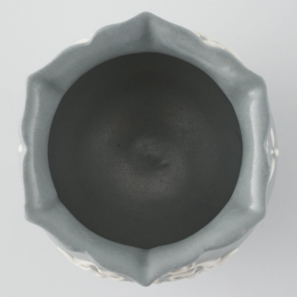 作家 杉沼里美 盛上白泥紋様カップ・濃グレイ 作家 杉沼里美 陶磁器作家もの