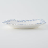 作家 杉沼里美 盛上彩泥紋様角皿・白/ブルー 作家 杉沼里美 陶磁器作家もの