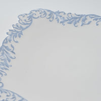 作家 杉沼里美 盛上彩泥紋様角皿・白/ブルー 作家 杉沼里美 陶磁器作家もの