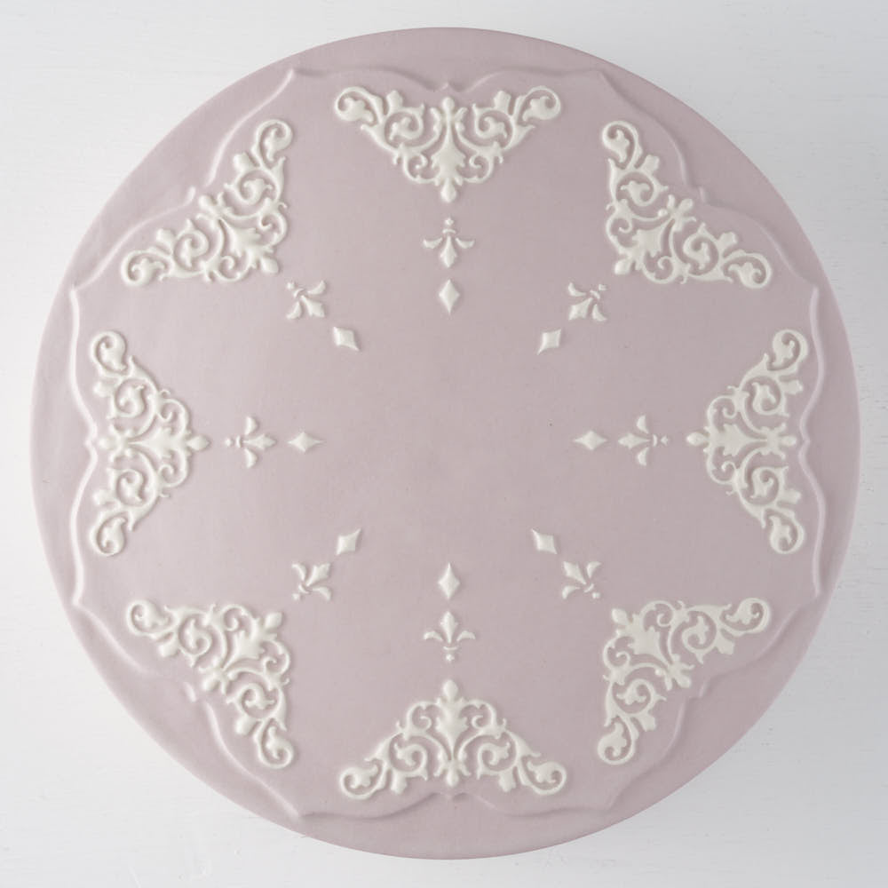 作家 杉沼里美 盛上白泥紋様陶筥・ライラック 作家 杉沼里美 陶磁器作家もの