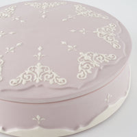 作家 杉沼里美 盛上白泥紋様陶筥・ライラック 作家 杉沼里美 陶磁器作家もの