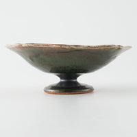 作家 亀井紀子 紅彩 レリーフ 高台小鉢 作家 亀井紀子 陶磁器作家もの