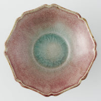 作家 亀井紀子 紅彩 レリーフ 高台小鉢 作家 亀井紀子 陶磁器作家もの