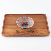 作家 亀井紀子 紅彩 レリーフ 高台小鉢 作家 亀井紀子 陶磁器作家もの