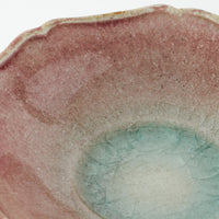 作家 亀井紀子 紅彩 レリーフ 高台小鉢 作家 亀井紀子 陶磁器作家もの