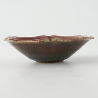 作家 亀井紀子 紅彩 レリーフ 三寸鉢 作家 亀井紀子 陶磁器作家もの