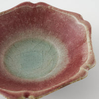 作家 亀井紀子 紅彩 レリーフ 三寸鉢 作家 亀井紀子 陶磁器作家もの