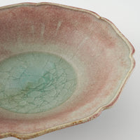 作家 亀井紀子 紅彩 レリーフ 七寸鉢 作家 亀井紀子 陶磁器作家もの