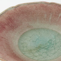 作家 亀井紀子 紅彩 レリーフ 七寸鉢 作家 亀井紀子 陶磁器作家もの