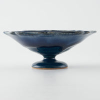 作家 亀井紀子 青彩 レリーフ 高台小鉢 作家 亀井紀子 陶磁器作家もの