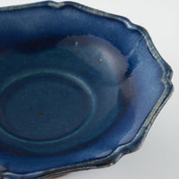 作家 亀井紀子 青彩 レリーフ 高台小鉢 作家 亀井紀子 陶磁器作家もの