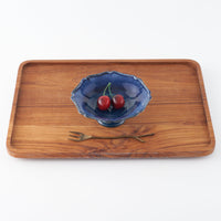 作家 亀井紀子 青彩 レリーフ 高台小鉢 作家 亀井紀子 陶磁器作家もの