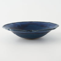 作家 亀井紀子 青彩 レリーフ 七寸鉢 作家 亀井紀子 陶磁器作家もの