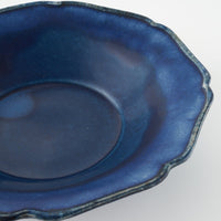 作家 亀井紀子 青彩 レリーフ 七寸鉢 作家 亀井紀子 陶磁器作家もの