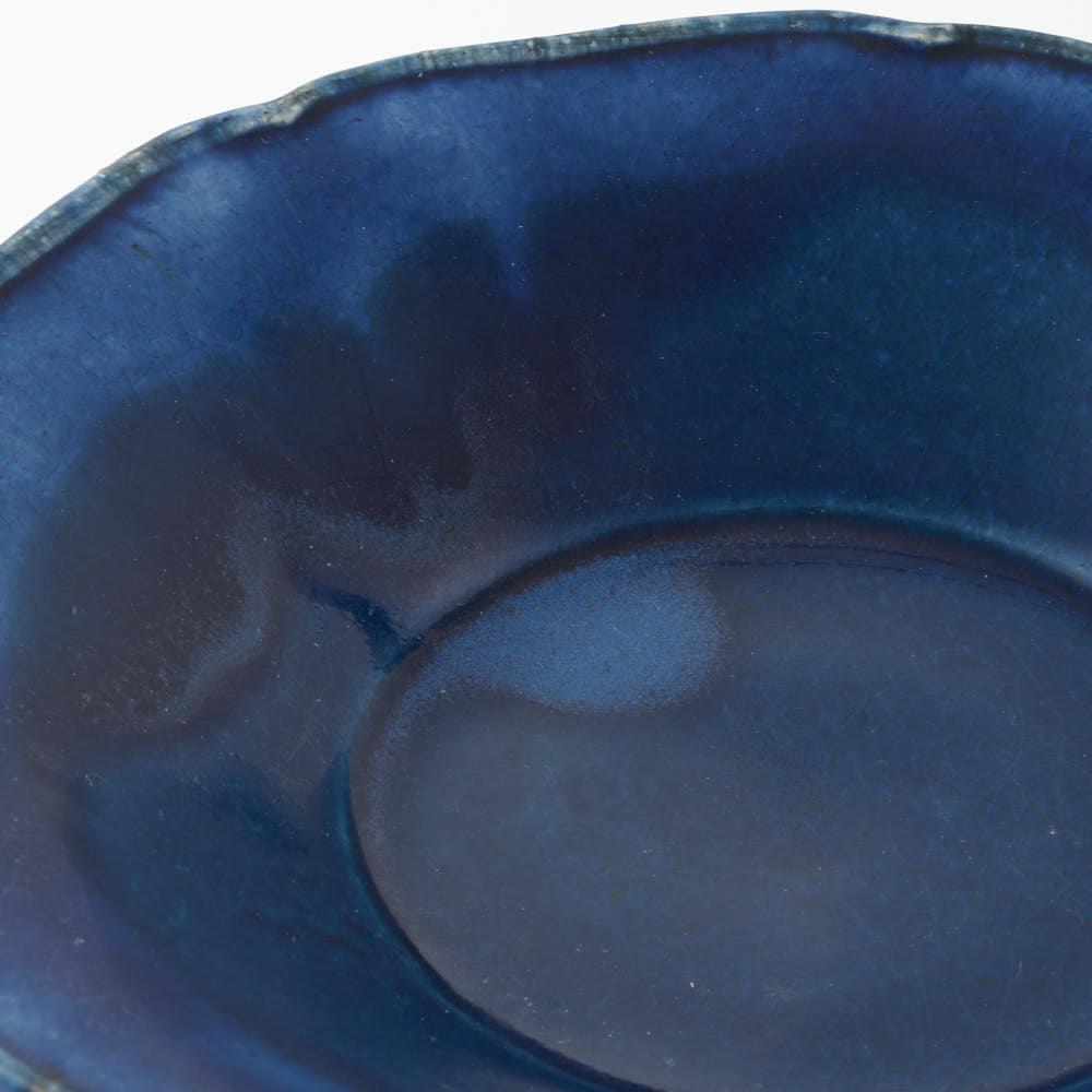 作家 亀井紀子 青彩 レリーフ 七寸鉢 作家 亀井紀子 陶磁器作家もの