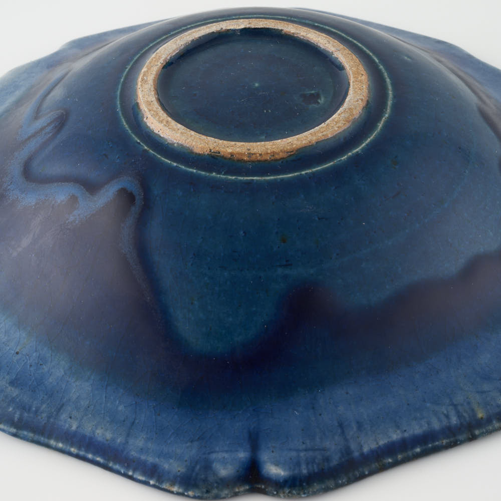 作家 亀井紀子 青彩 レリーフ 七寸鉢 作家 亀井紀子 陶磁器作家もの