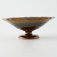 作家 亀井紀子 琥珀彩 レリーフ 高台小鉢 作家 亀井紀子 陶磁器作家もの