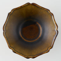 作家 亀井紀子 琥珀彩 レリーフ 高台小鉢 作家 亀井紀子 陶磁器作家もの