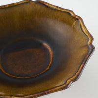 作家 亀井紀子 琥珀彩 レリーフ 高台小鉢 作家 亀井紀子 陶磁器作家もの