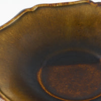 作家 亀井紀子 琥珀彩 レリーフ 高台小鉢 作家 亀井紀子 陶磁器作家もの