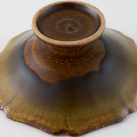 作家 亀井紀子 琥珀彩 レリーフ 高台小鉢 作家 亀井紀子 陶磁器作家もの