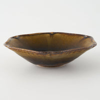 作家 亀井紀子 琥珀彩 レリーフ 五寸鉢 作家 亀井紀子 陶磁器作家もの