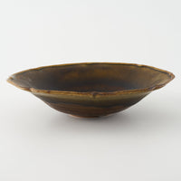 作家 亀井紀子 琥珀彩 レリーフ 七寸鉢 作家 亀井紀子 陶磁器作家もの