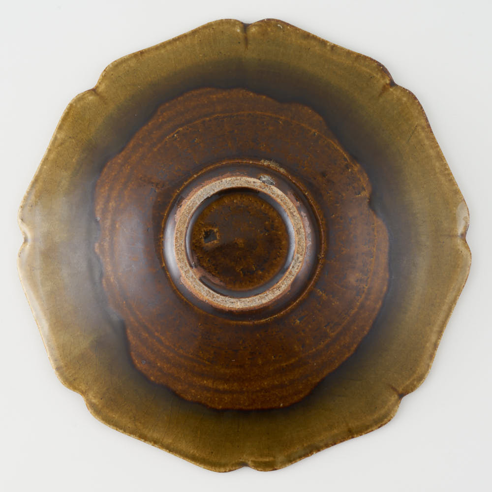 作家 亀井紀子 琥珀彩 レリーフ 七寸鉢 作家 亀井紀子 陶磁器作家もの