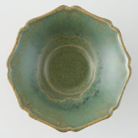 作家 亀井紀子 翡翠彩 レリーフ 高台小鉢 作家 亀井紀子 陶磁器作家もの