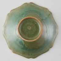 作家 亀井紀子 翡翠彩 レリーフ 高台小鉢 作家 亀井紀子 陶磁器作家もの