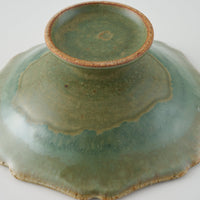 作家 亀井紀子 翡翠彩 レリーフ 高台小鉢 作家 亀井紀子 陶磁器作家もの