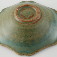 作家 亀井紀子 翡翠彩 レリーフ 三寸鉢 作家 亀井紀子 陶磁器作家もの