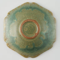 作家 亀井紀子 翡翠彩 レリーフ 五寸鉢 作家 亀井紀子 陶磁器作家もの