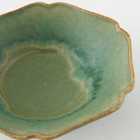 作家 亀井紀子 翡翠彩 レリーフ 五寸鉢 作家 亀井紀子 陶磁器作家もの