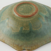 作家 亀井紀子 翡翠彩 レリーフ 五寸鉢 作家 亀井紀子 陶磁器作家もの