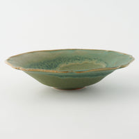 作家 亀井紀子 翡翠彩 レリーフ 七寸鉢 作家 亀井紀子 陶磁器作家もの