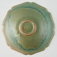 作家 亀井紀子 翡翠彩 レリーフ 七寸鉢 作家 亀井紀子 陶磁器作家もの