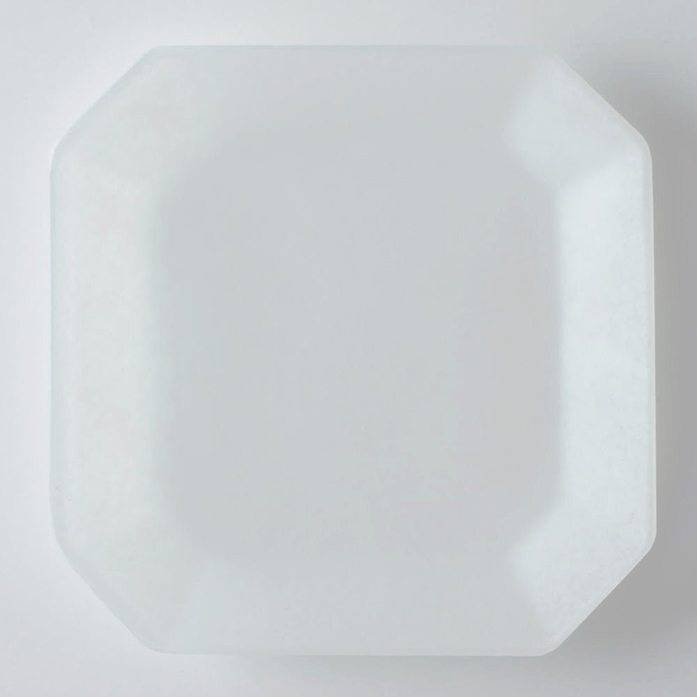 ガラス作家 藤本咲 mist （八角皿 ホワイト） – 大人の焼き物