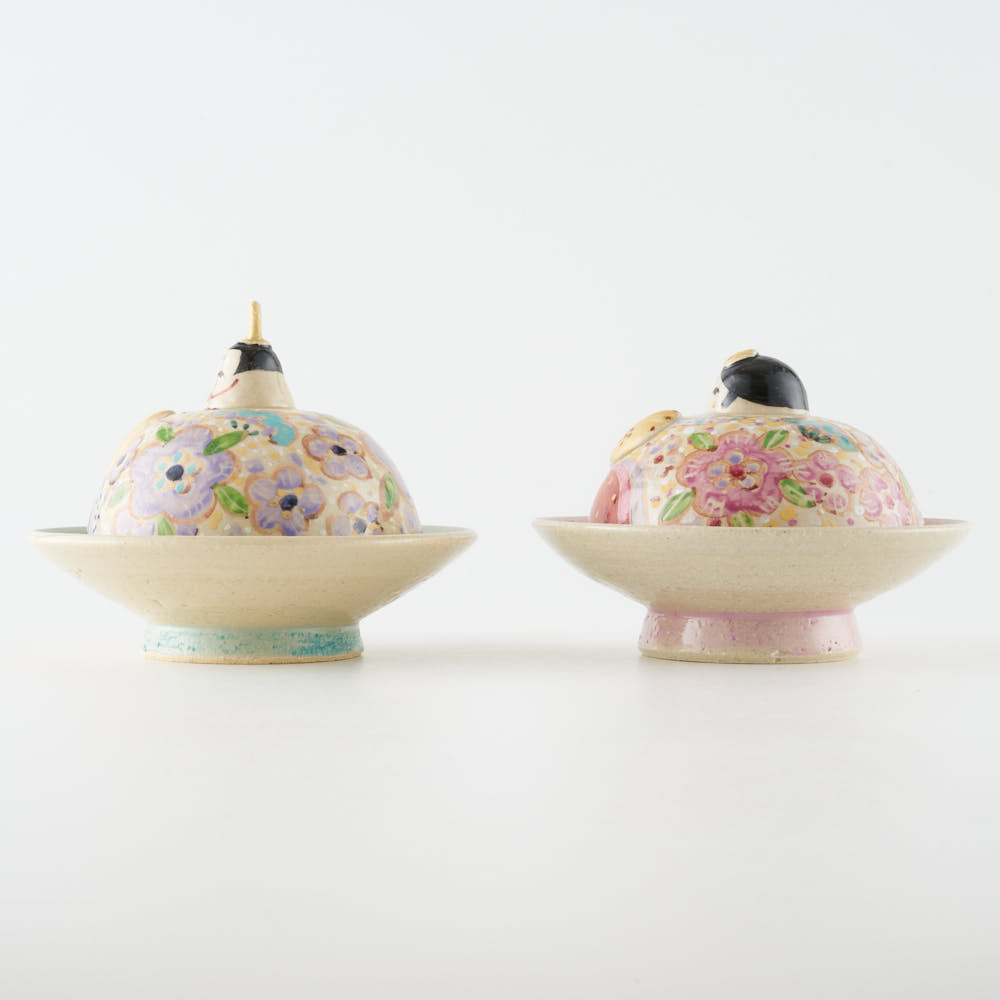 作家 鈴木ハツミ お雛さま ふたもの 梅花 作家 鈴木ハツミ 陶磁器作家もの