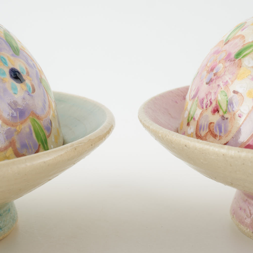 作家 鈴木ハツミ お雛さま ふたもの 梅花 作家 鈴木ハツミ 陶磁器作家もの