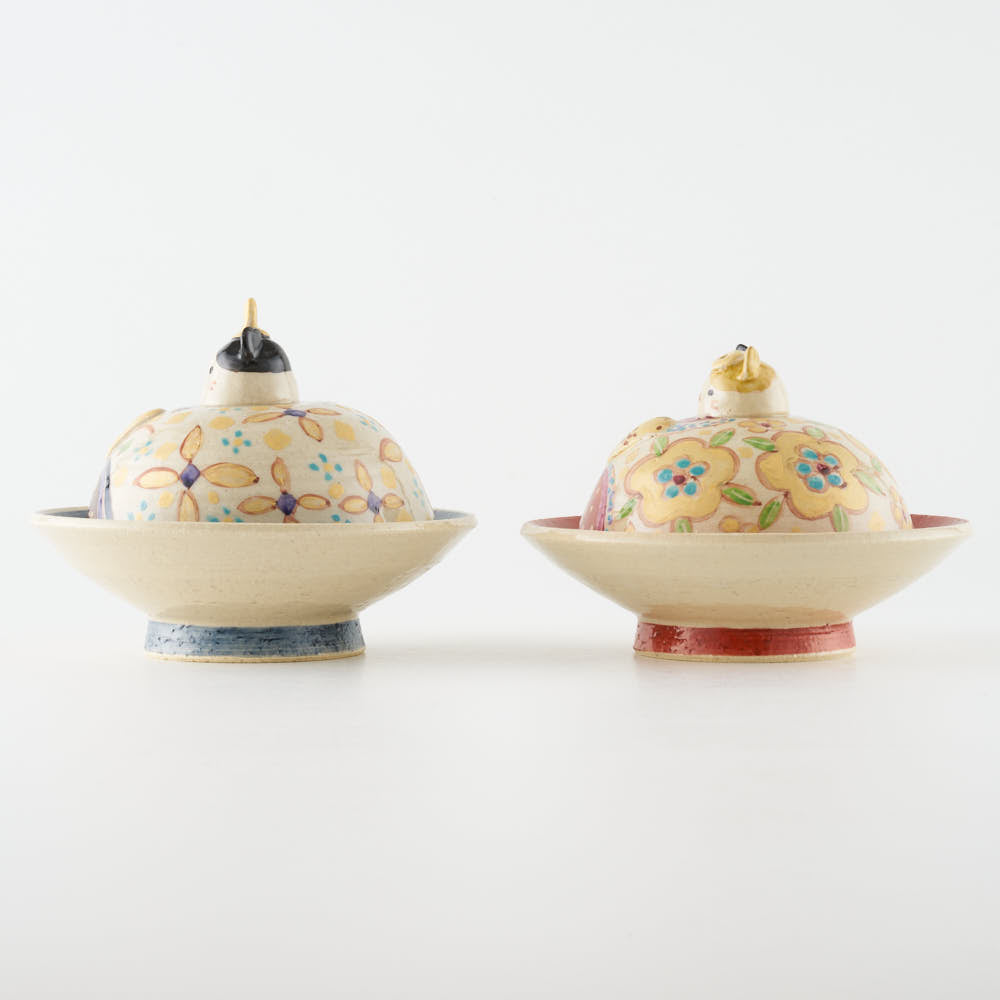 作家 鈴木ハツミ ネコのお雛さま ふたもの 金花 ¥22,000 大人の焼き物