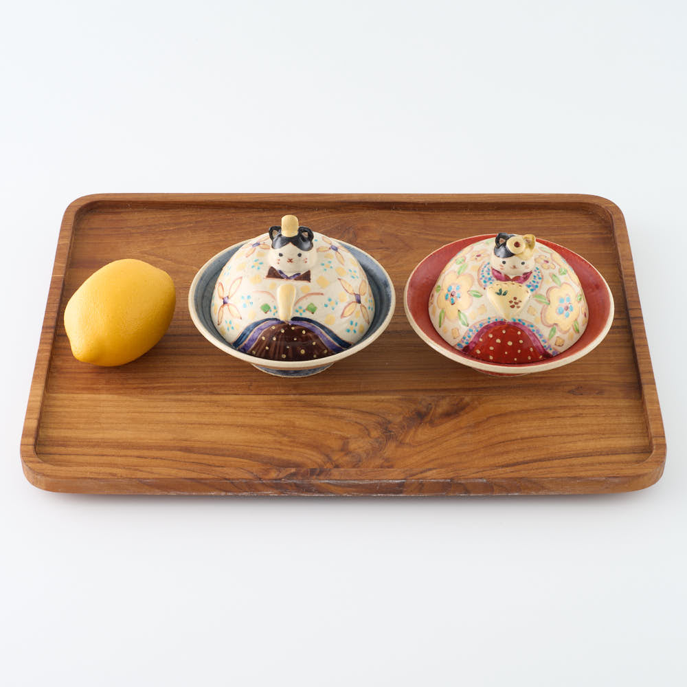 作家 鈴木ハツミ ネコのお雛さま ふたもの 金花 ¥22,000 大人の焼き物